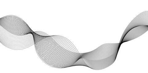 Abstract wave element for design, geometric border pattern. Isolated on white background, abstract wave element for line design,  geometric technology round shape black gradient curve shape isolated.