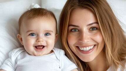 A caring woman embracing and holding a cherished baby in her arms with love and tenderness in a warm environment