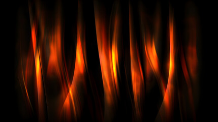 Naklejka premium Artistic glowing fiery orange streaks with a deep dark background, creating a dramatic and dynamic abstract digital design.