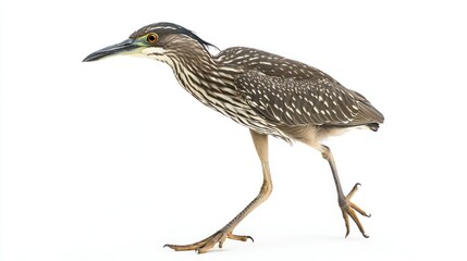 Black-crowned Night Heron isolated on white background