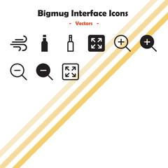 A collection of interface icons featuring wind