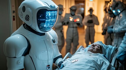 Medical robot assisting with transfer of critically ill patient