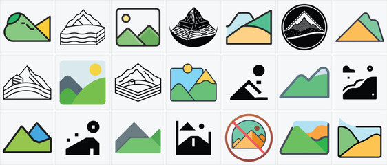  Mountain Icons Collection – Minimalist and Modern Design