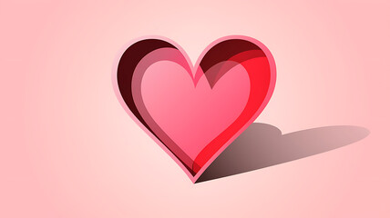Layered pink heart 3D style romantic Valentine's Day