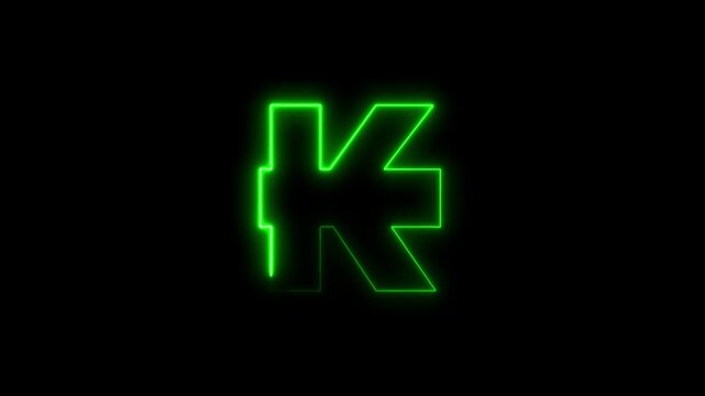 Laos kip Currency symbol. Lao kip currency sign.animation kip coin symbol black background