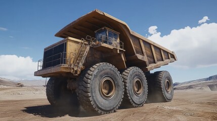 Obraz premium Massive Mining Haul Truck in Desert Quarry