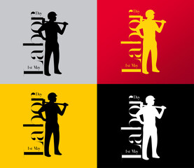 Labor Day logo Poster, banner, brochure or flyer design with stylish text 1st May Happy Labor Day on white background with attractive typography creative artwork 7