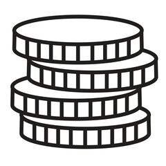 Coins outline icon illustration- Vector