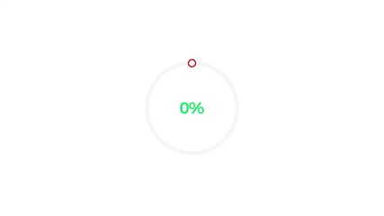 15% percent number circle loading pie chart icon modern design animation, on white background 4K video.
