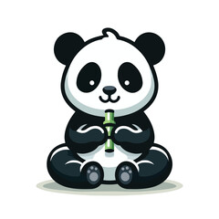 Relaxed Panda Sitting Cross-Legged in a Cute Pose