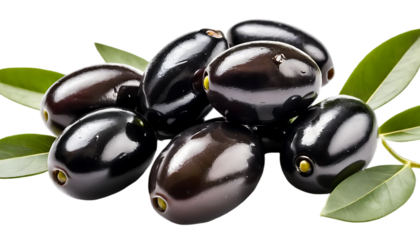 black olives on white background