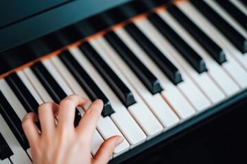 Fototapeta premium Playing piano melodies home studio music performance intimate setting close-up view creative expression