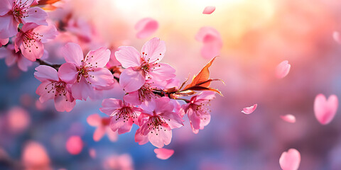 Japanese Cherry Blossom Festival Wallpaper Background with Pink Sakura Trees in Bloom