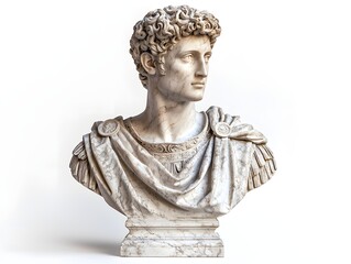 Obraz premium Marble bust of a Roman noble figure