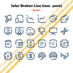 Solar Broken Line Icons Collection part2 batch 17