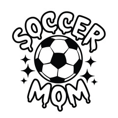 Fototapeta premium Soccer Mom with Ball and Stars Design
