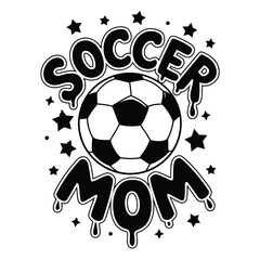 Obraz premium Soccer Mom with Ball and Stars Design