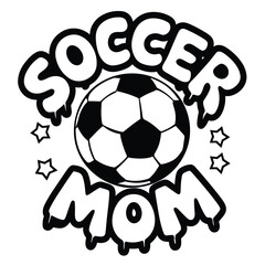 Fototapeta premium Soccer Mom with Ball and Stars Design