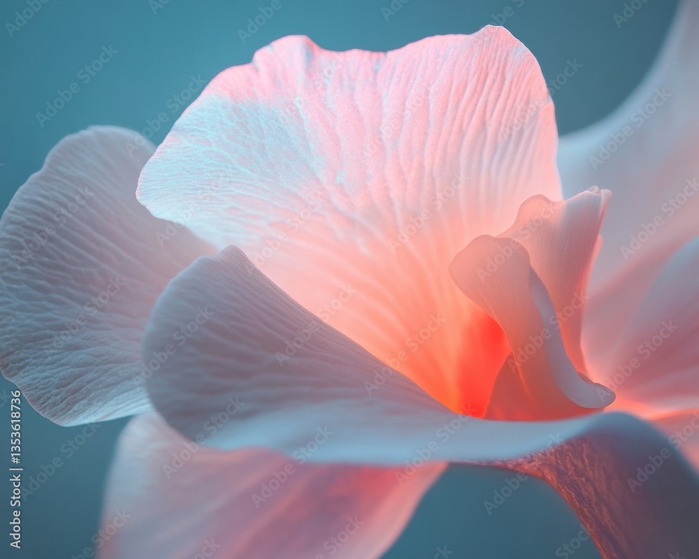 Aufkleber ethereal wellness macro soft-focus orchid petal in pastel gradient - mindful design and sensory bran