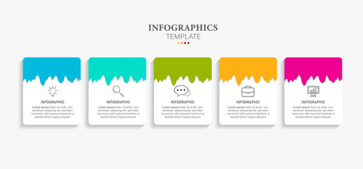 Business Infographic with icons and 5 options.