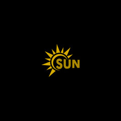 Sun logo icon isolated on dark background