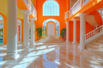 Obraz premium Interior of a luxury villa showcasing grand architecture and design