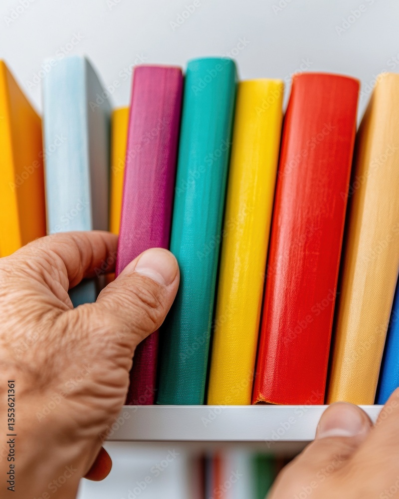 Poster vibrant literary diversity inclusive knowledge curation through colorful book selection - modern lea