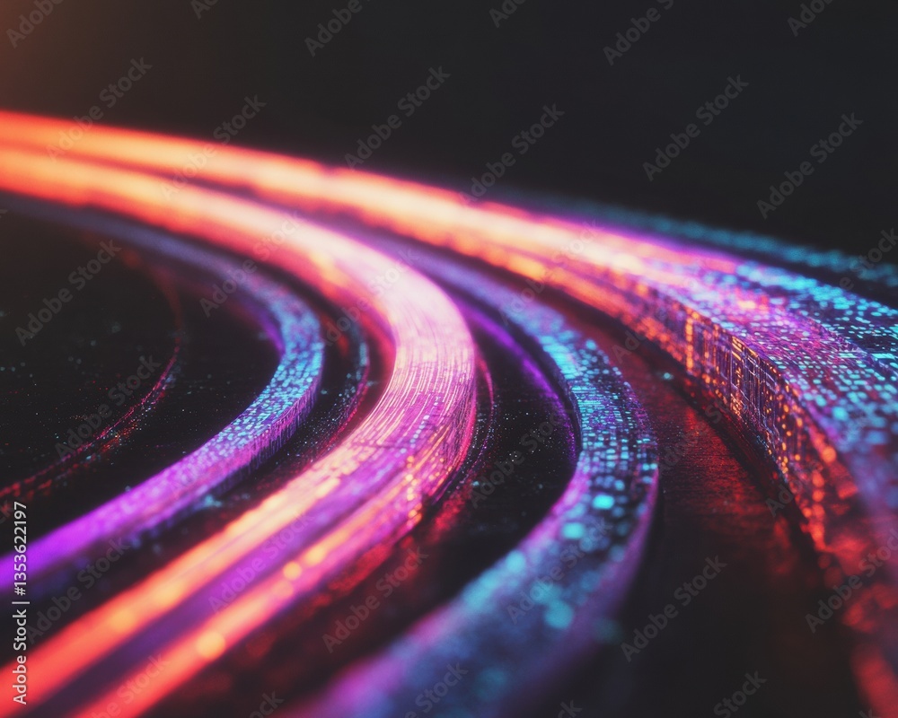 Poster Reach Beyond Limits Futuristic Digital Flow Visualization for Innovative Tech Branding and Transformative Summer Marketing Strategies