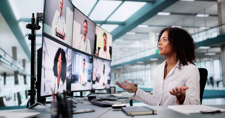 Doctor In Online Video Conference. Medical Webinar