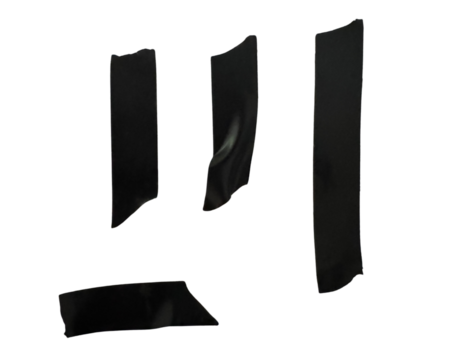 Black Tape Pieces: Irregular Shapes on White