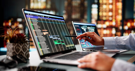 Efficiently Manage Project Timeline: Gantt Schedule Report On Screen