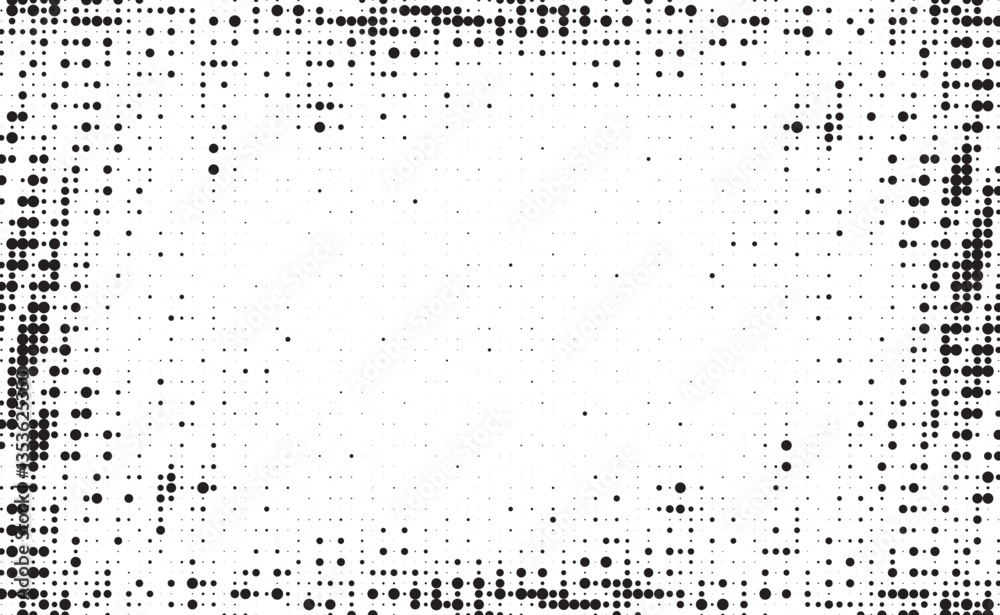 Poster Halftone background vector, abstract backdrop design with two tone pattern and copy space for edit your content.