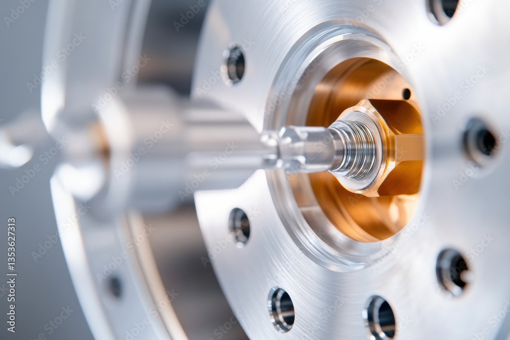 Aufkleber precision engineering meets metallic minimalism high-performance cnc machined component showcasing a