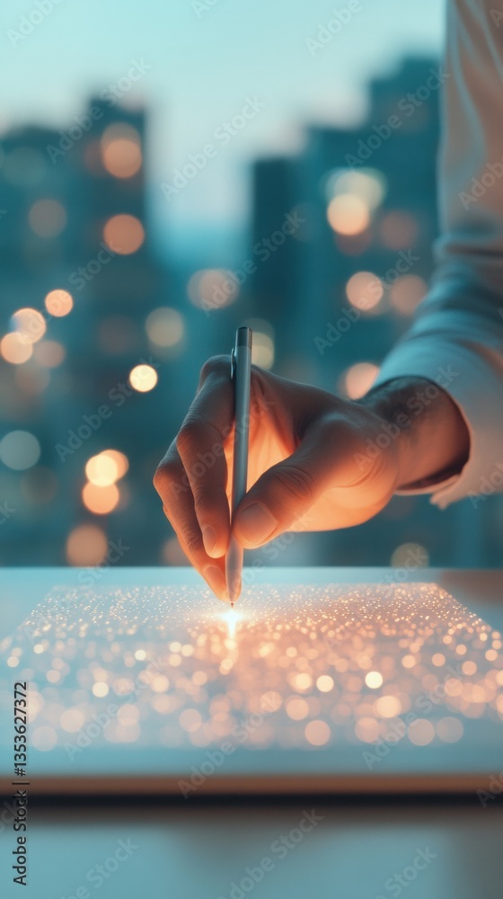 Aufkleber Immersive Digital Authentication AI-Powered Signature Technology Transforming Corporate Workflows with Sleek Holographic Interface and Next-Gen Cybersecurity Solutions