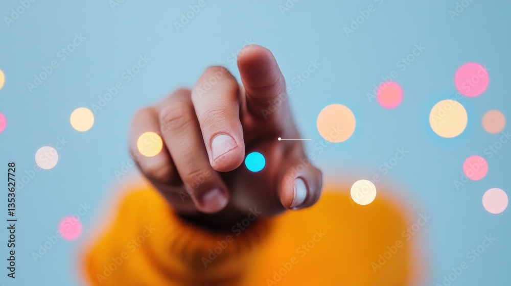 Poster Immersive Digital Interaction Gen Z Millennial Touching Futuristic AR Interface - Next-Gen Tech Connectivity and Intuitive User Experience Visualization