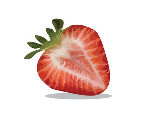 Strawberry cartoon vector. Strawberry, cartoon, vector, illustration, background, summer, fruit, graphic, food. Can use for infographic, banner, poster, web design. Isolated on white background. 