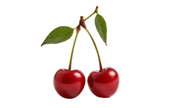 two cherries isolated on white