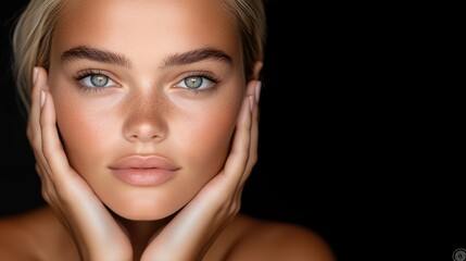 Naklejka premium Radiant woman with flawless skin (1)