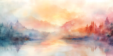Soft Pastel Watercolor Clouds Wallpaper Background for Dreamlike Art and Design