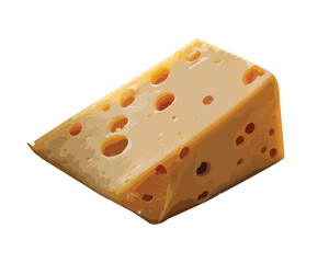 Cheese vector. Vector, cheese, food, illustration, snack, gourmet, slice, cheddar, design, piece, milk. Can use for infographic, banner, poster, web design. Isolated on white background. 
