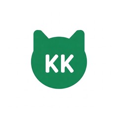 Flat Kik logo icon, green and white, no background, clean vector design.