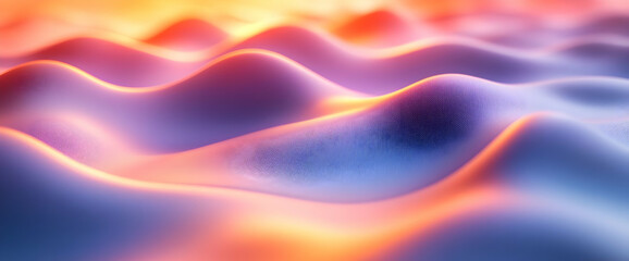 Obraz premium Abstract Wavy Landscape: Colorful 3D Render