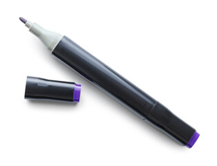 One double sided marker isolated on white, top view