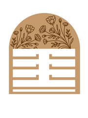 Bow holder laser cut template, wood cut template