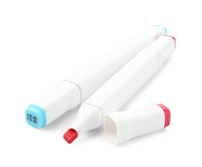 Two double-sided marker pens on white background