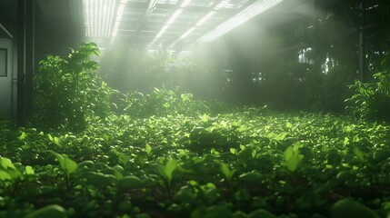 Lush green plants thriving in a well-lit indoor environment.