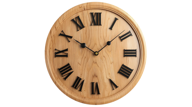 Classic Wall Clock Isolated on PNG Transparent Background
