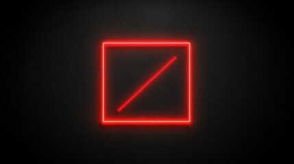 Fototapeta premium A red neon sign with a diagonal line through it.