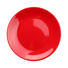 One clean plate isolated on white, top view