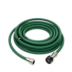 Coiled Green Industrial Hose with Connectors